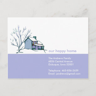 Winter Home Moving Announcement Postcard