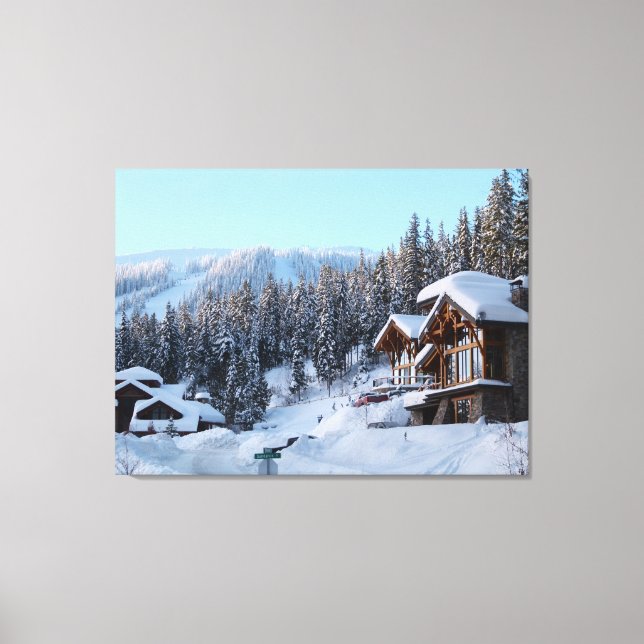 Winter Home Scene Canvas Print (Front)