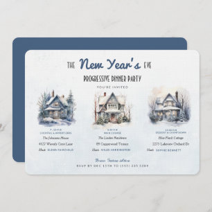 Winter Homes New Year's Eve Progressive Dinner Invitation