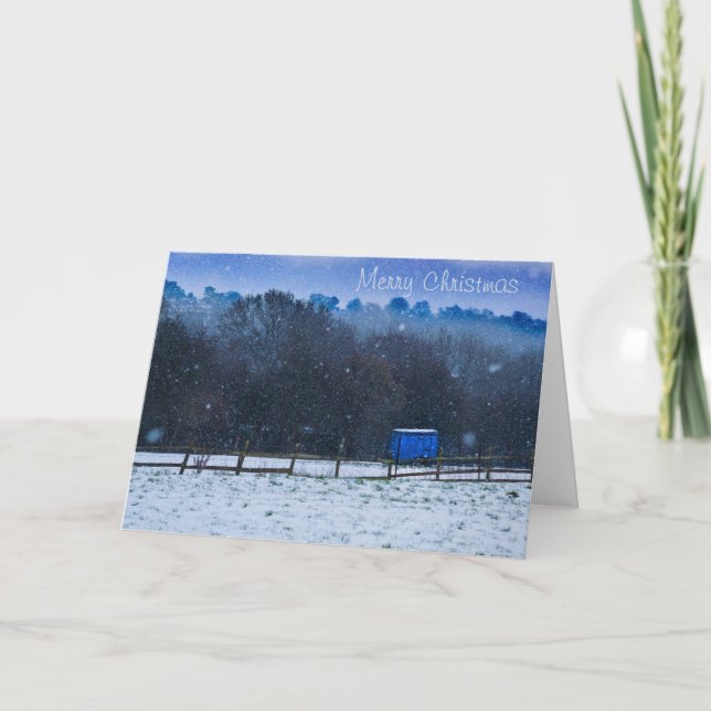Winter Horse box Christmas card (Front)
