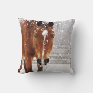 Winter Horse Christmas Cushion