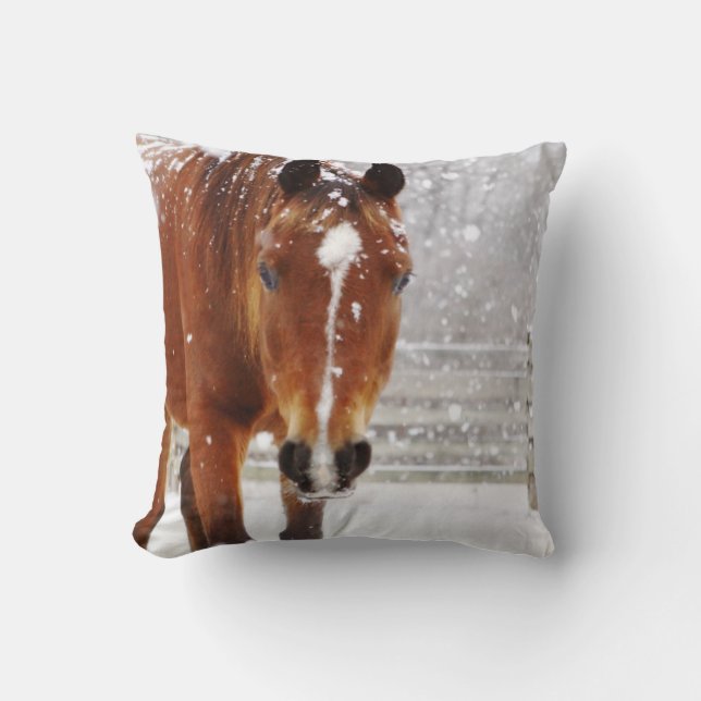 Winter Horse Christmas Cushion (Front)