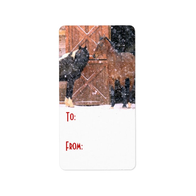 Winter Horse Christmas Gift Tag (Front)