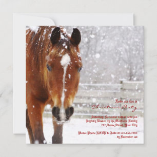 Winter Horse Christmas Party Invitation