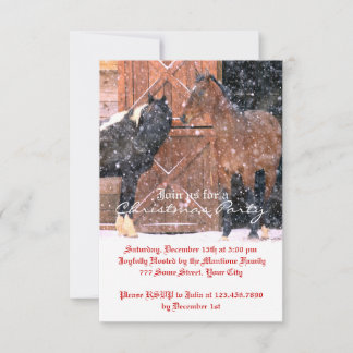 Winter Horse Christmas Party Invitation