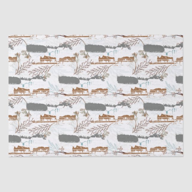 Winter Horse Farm Magnolias Tissue Paper (Front)