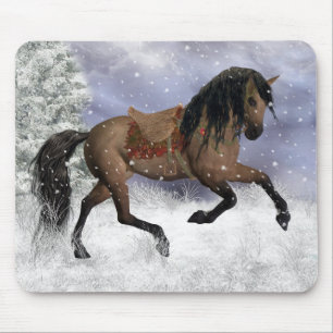 Winter Horse Mouse Pad, Mouse Mat - Equine Winter