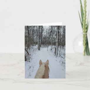Winter Horse Riding Card