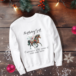 Winter Horse With Flowers  Sweatshirt