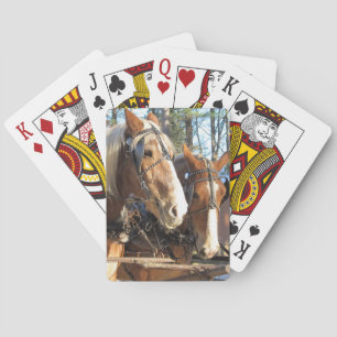 Winter Horses at Sturbridge Village Playing Cards