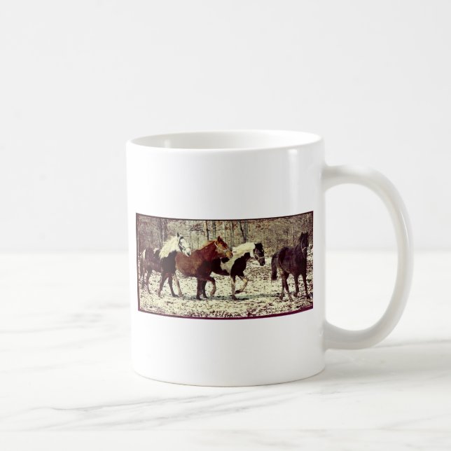 Winter Horses Coffee Mug (Right)