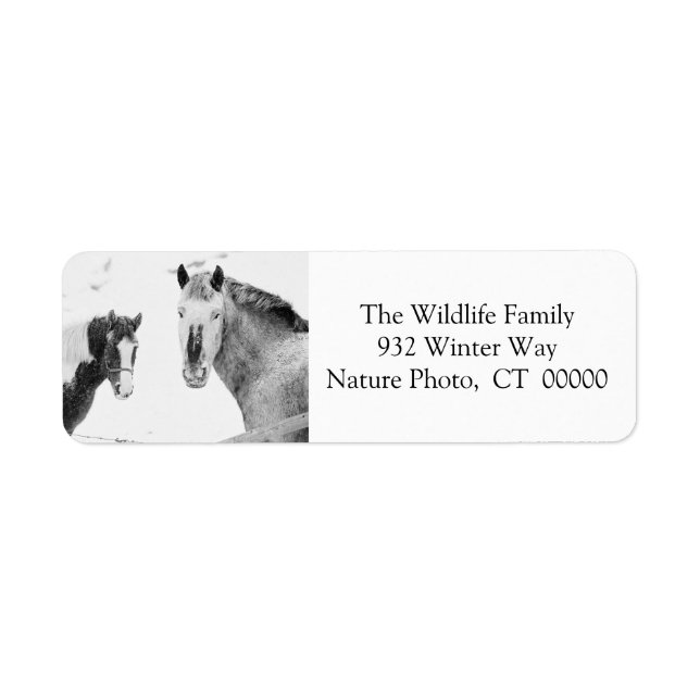 Winter Horses Personalizable Christmas Labels (Front)