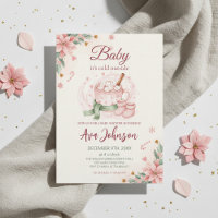 Winter Hot Cocoa Baby Shower Invitation Pink