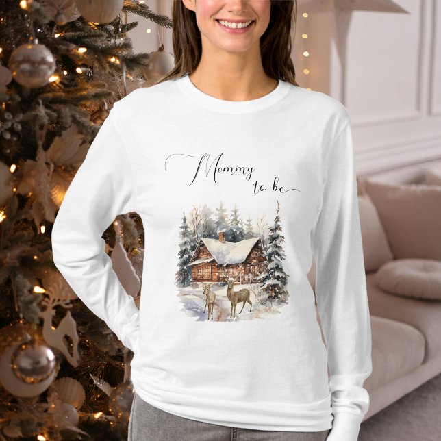 Winter House Deer Mummy To Be T-Shirt (Creator Uploaded)