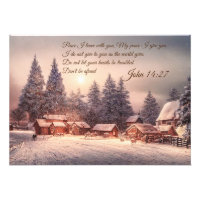 Winter house forest - John 14:27 Bible Verse