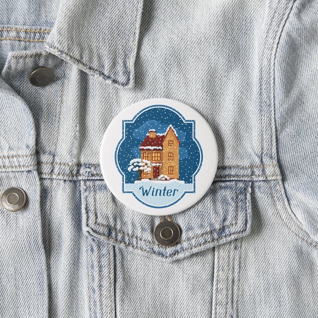 Winter House In The Snow 7.5 Cm Round Badge (Creator Uploaded)