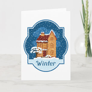 Winter House In The Snow Card