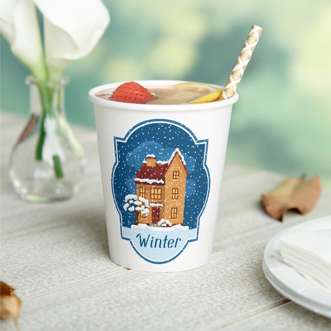 Winter House In The Snow Paper Cups (Creator Uploaded)