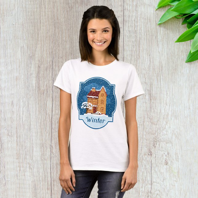 Winter House In The Snow T-Shirt (Creator Uploaded)