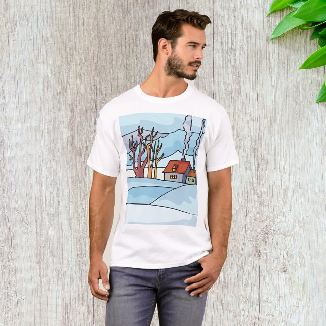Winter House Landscape T-Shirt (Creator Uploaded)