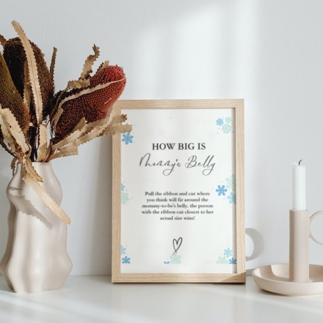 Winter How Big is mummy's belly Baby Shower Game  Poster (Creator Uploaded)