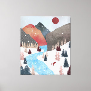 Winter Hunting Fox Canvas Print