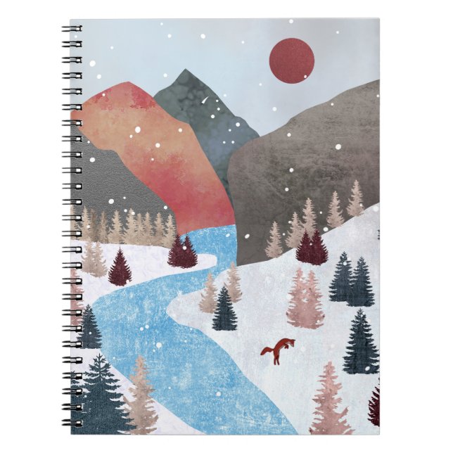 Winter Hunting Fox Notebook (Front)