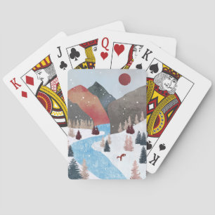 Winter Hunting Fox Playing Cards