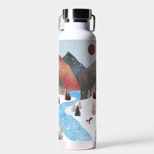 Winter Hunting Fox Water Bottle