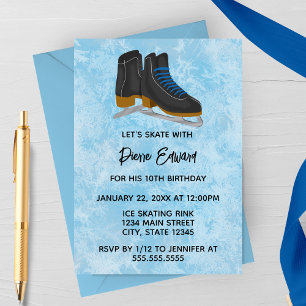 Winter Ice Skates Birthday Invitation