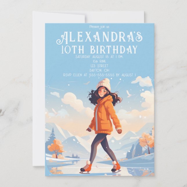 Winter Ice Skating Party Invitation (Front)