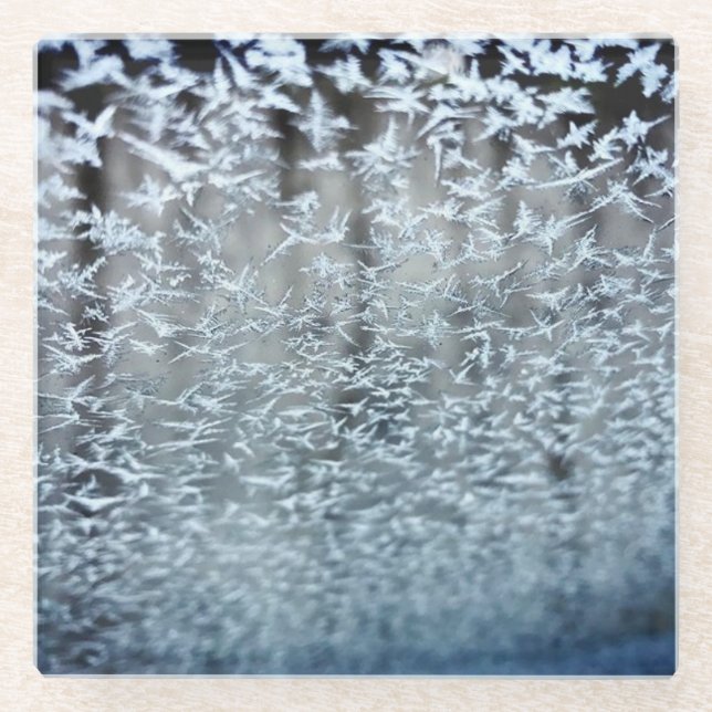 Winter Icicles Glass Coaster (Front)