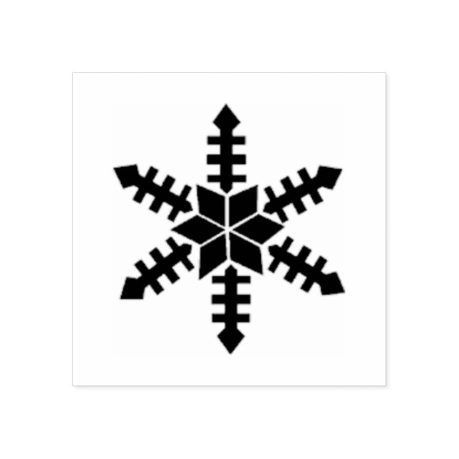 Winter Icon Stylistic Snowflake Rubber Stamp (Imprint)