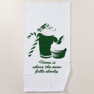 Winter illustration beach towel