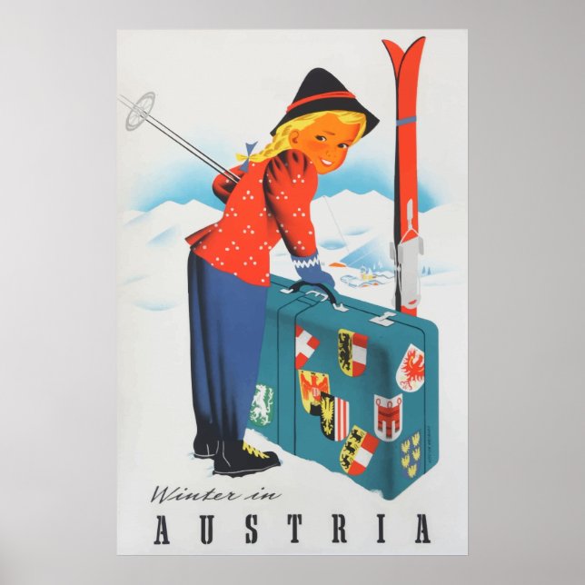 Winter in Austria Vintage Travel Poster (Front)