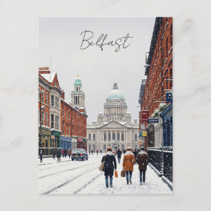 Winter in Belfast City Hall Postcard