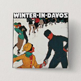 Winter in Davos 15 Cm Square Badge