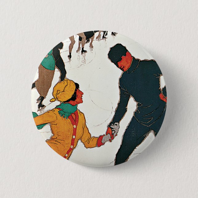 Winter in Davos 6 Cm Round Badge (Front)