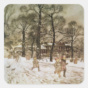 Winter in Kensington Gardens Square Sticker
