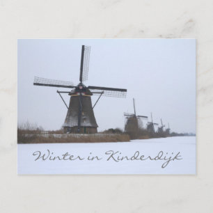 Winter in Kinderdijk, Unesco site Postcard