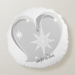 winter in love-Signature-Silver Round Cushion