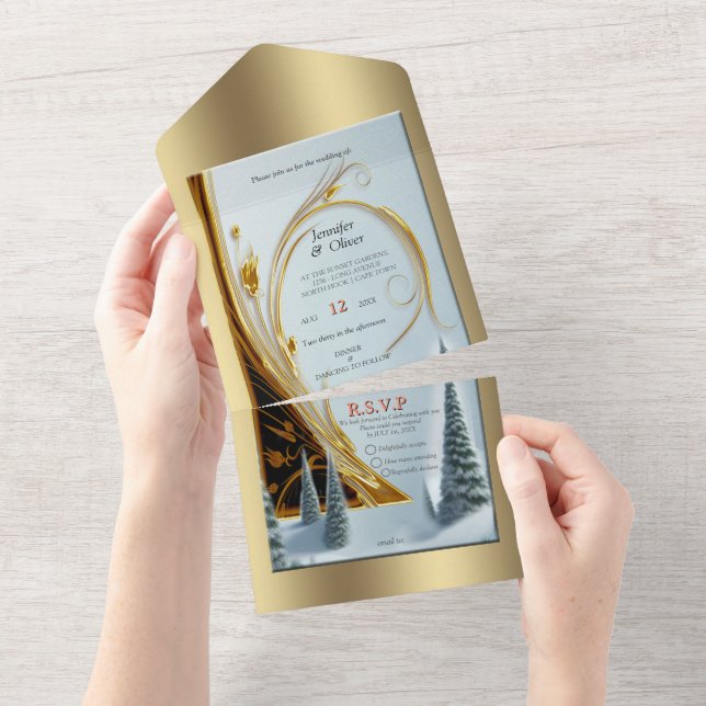 WINTER  in Magical Wonderland All In One Invitation (Tearaway)