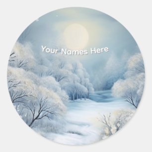 WINTER  in Magical Wonderland Classic Round Sticker