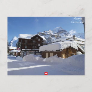 Winter in Mürren, Switzerland Postcard