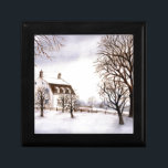 Winter in New England Gift Box<br><div class="desc">Watercolor painting of a winter scene in New England,  a quiet day when the snow has just fell into the ground. Quite picturesque. Customisable in Zazzle with your own text for a personalised design. Check out my store for matching items!</div>