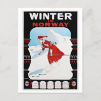 Winter in Norway Vintage Travel Poster