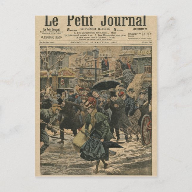 Winter in Paris walking in the mud Postcard (Front)