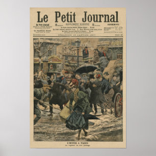 Winter in Paris walking in the mud Poster