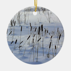Winter in Quebec, Canada Ceramic Tree Decoration