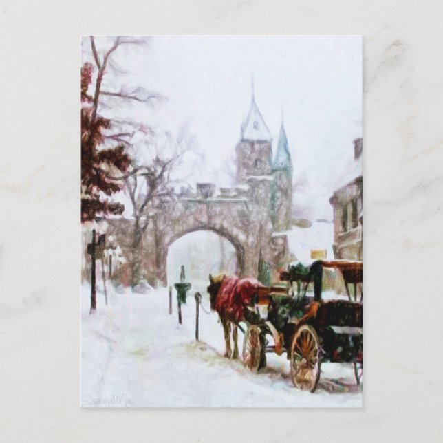 Winter in Quebec City by Shawna Mac Postcard (Front)